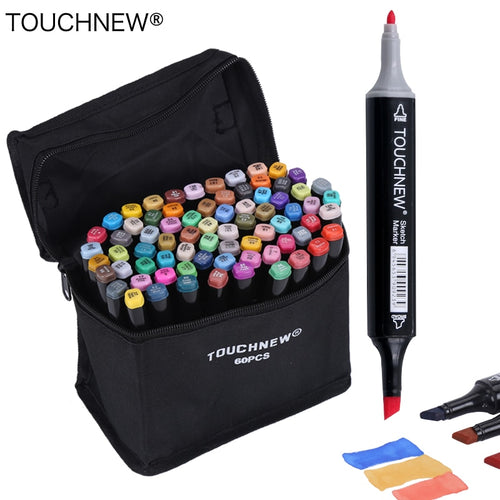 TOUCHNEW 30/40/60/80 Colors Art Markers Alcohol Based Markers Drawing Pen Set