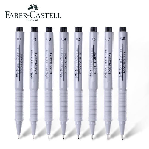 Faber Castell Fibre-tip pen Ecco  Black Pigment Manga Fine Pens  9pcs