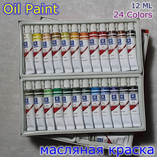 Professional Brand Oil Paint  12 ML 24 Colors Set