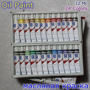 Professional Brand Oil Paint  12 ML 24 Colors Set