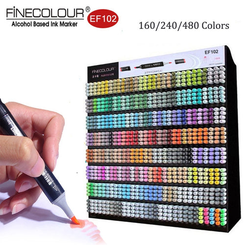 Finecolour EF102 Brush Art Markers Fine and Brush Tip 480 Colors