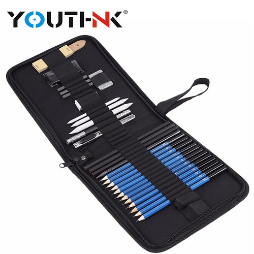 YOUTHINK 33pcs Professional Drawing Sketch Pencil Kit