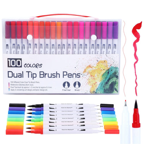 12/18/24/36/48/72/100PCS Colors FineLiner Drawing Painting Watercolor Art Marker Pens