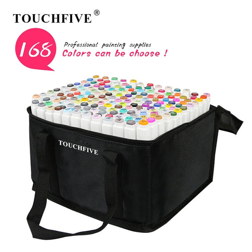TOUCHFIVE 168 Colors Single Art Markers Brush Pen Alcohol Based Markers Dual Head