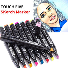Load image into Gallery viewer, TOUCHFive Single Acrylic Art Marker Dual Head Alcohol Sketch Black Markers Pen