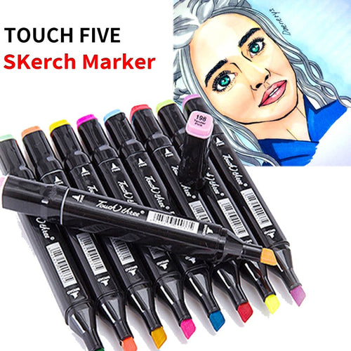 TOUCHFive Single Acrylic Art Marker Dual Head Alcohol Sketch Black Markers Pen