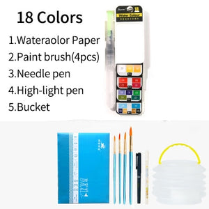 BGLN Portable Solid Water Color Paint Set For Student Art Supplies