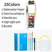 Load image into Gallery viewer, BGLN Portable Solid Water Color Paint Set For Student Art Supplies