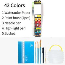 Load image into Gallery viewer, BGLN Portable Solid Water Color Paint Set For Student Art Supplies